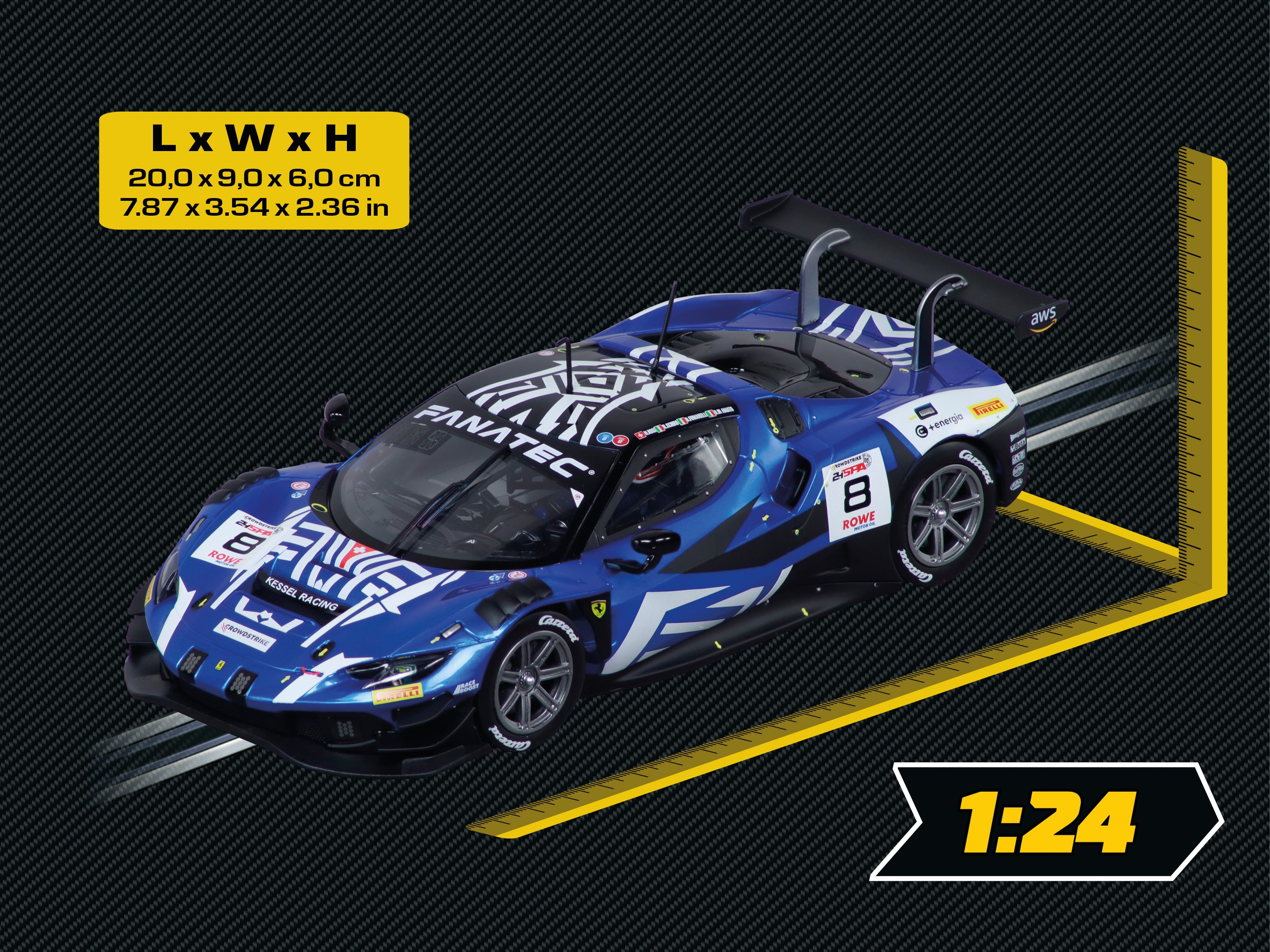 carrera-rc-ferrari-296-gt3-kessel-racing-no-8-24h-spa-2024-slotcar-1-24-digital- image 2
