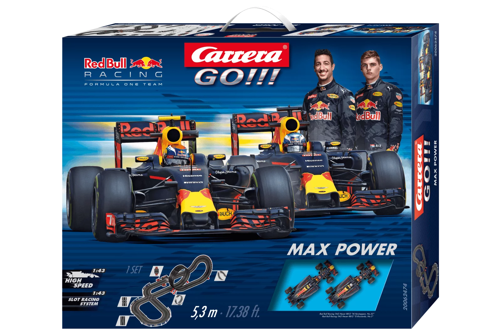 carrera-go-set-max-power-red-bull-slotcar-bahn-5-3-m image 1