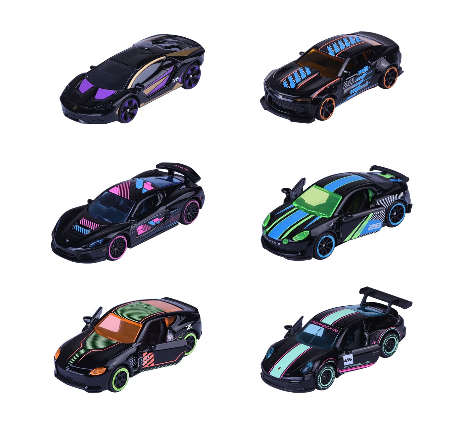 majorette-neon-racer-premium-cars-metallauto-1-64-mit-neon-design-1-von-6-modell image 1