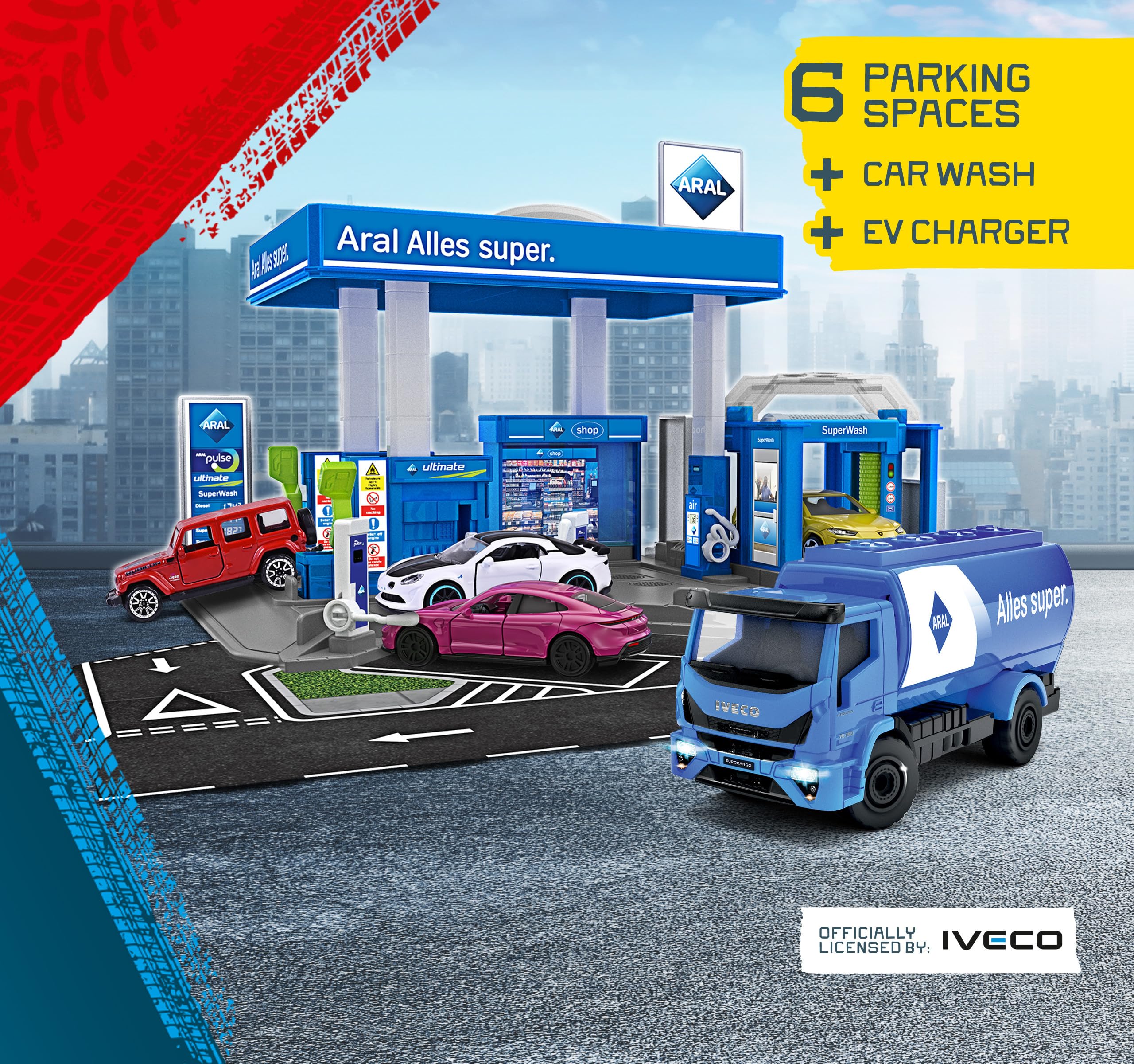 majorette-petrol-station-aral-tankstelle-mit-tanklaster-17x28x10-cm image 5