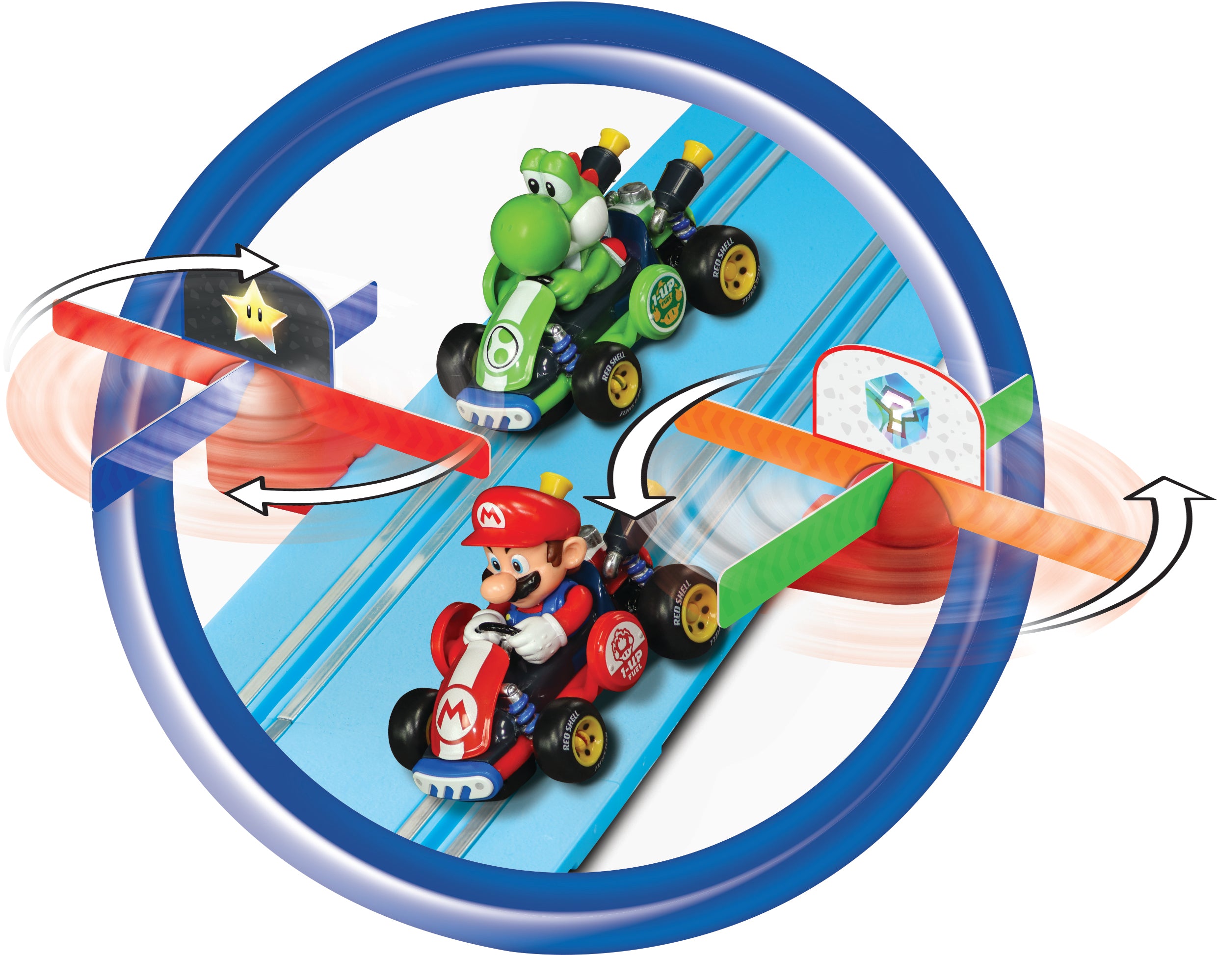 carrera-rc-mario-kart-world-mario-vs-yoshi-carrera-first-rennbahn-set-2-4-m image 5