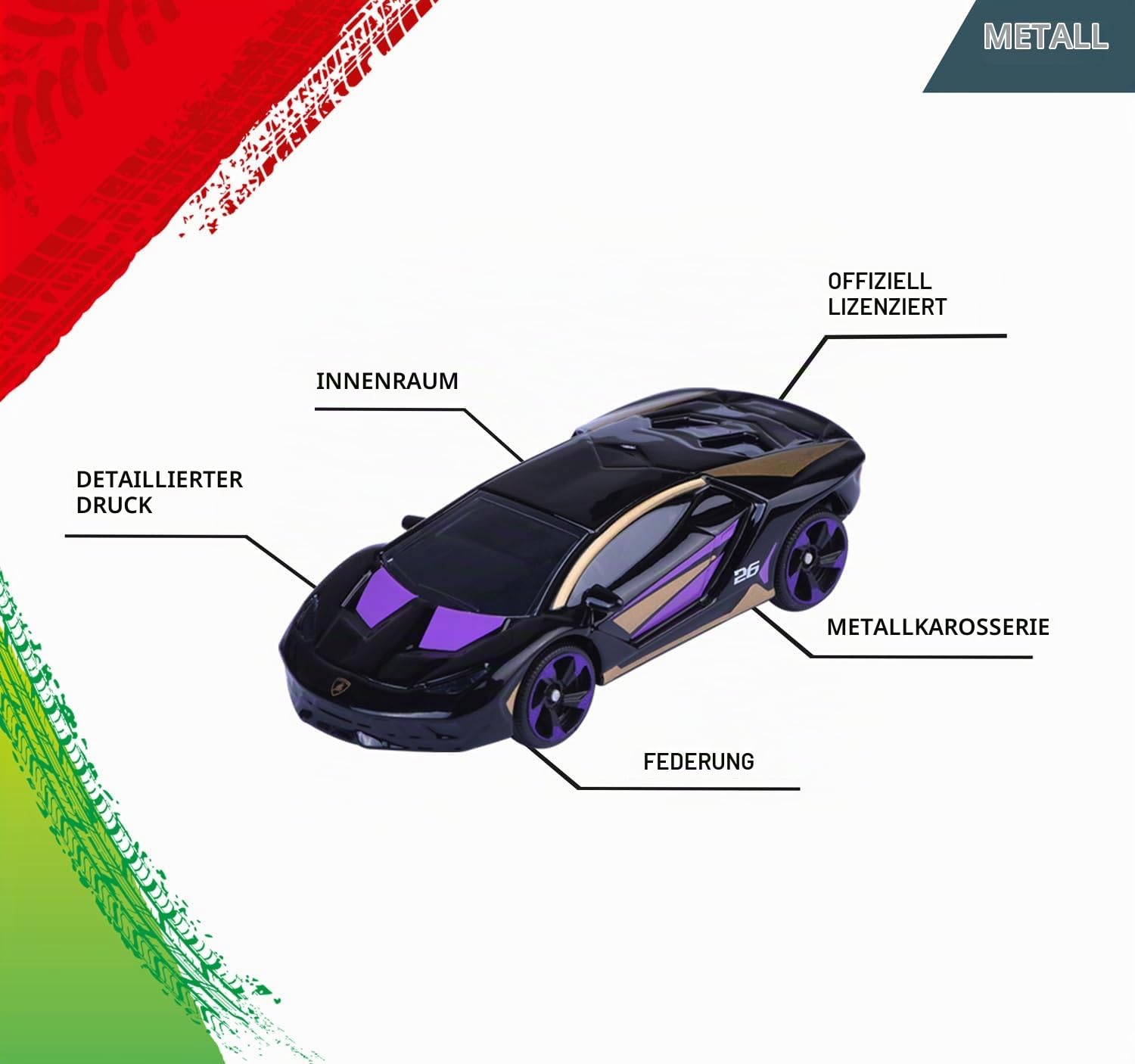 majorette-neon-racer-premium-cars-metallauto-1-64-mit-neon-design-1-von-6-modell image 4