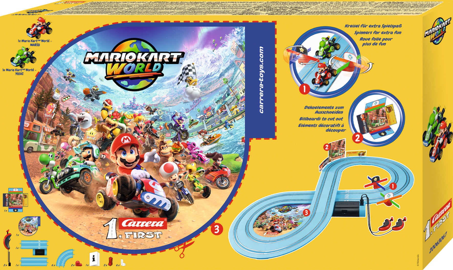 carrera-rc-mario-kart-world-mario-vs-yoshi-carrera-first-rennbahn-set-2-4-m image 3