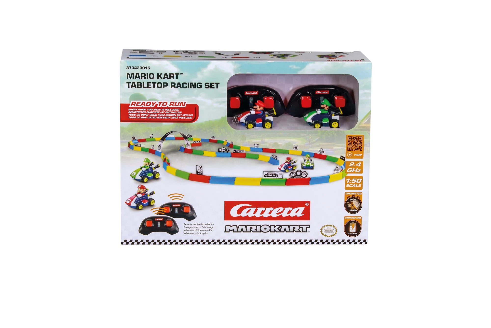 carrera-rc-2-4ghz-mario-kart-tabletop-racing-set-mario-luigi-1-43 image 2